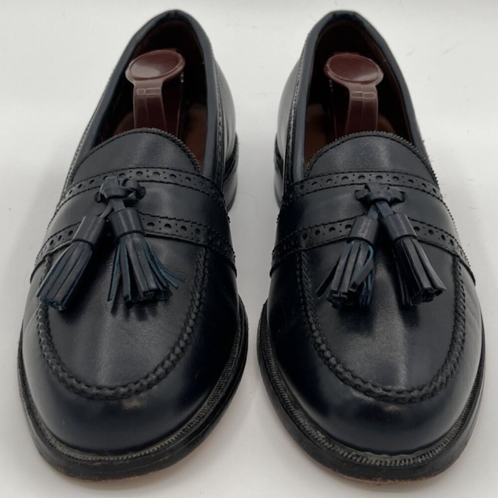 Allen Edmonds Harvard Loafers Brogue Tassel Dark Navy Blue Shoes Mens Size 7 C - Picture 2 of 12